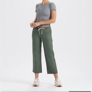 Vuori Ripstop Wide Leg Crop Pants Army Green Olive XS